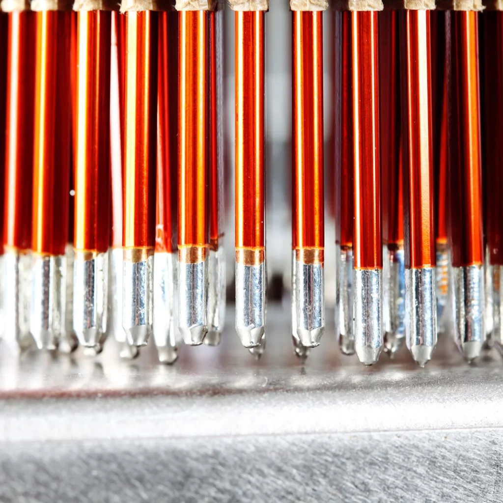 Selective enamelled copper wire soldering