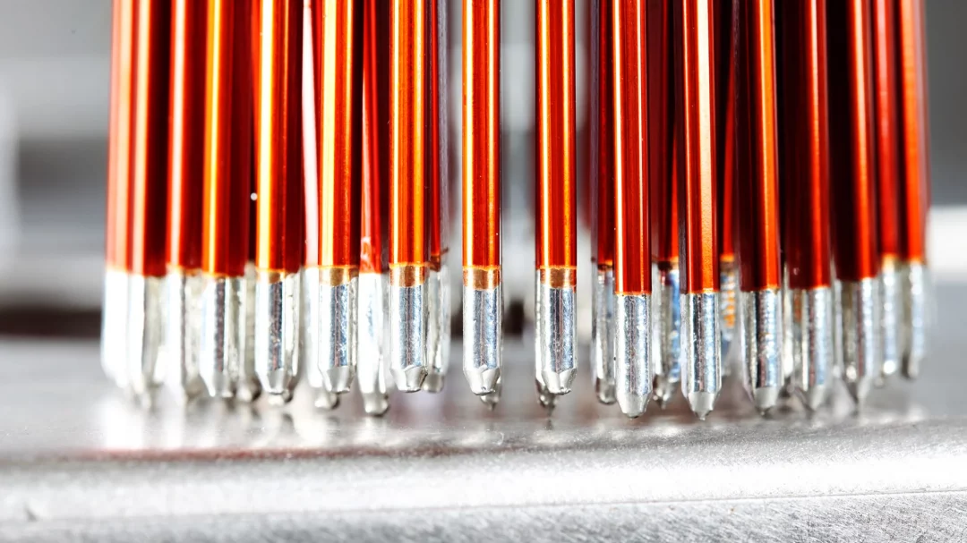 Selective enamelled copper wire soldering